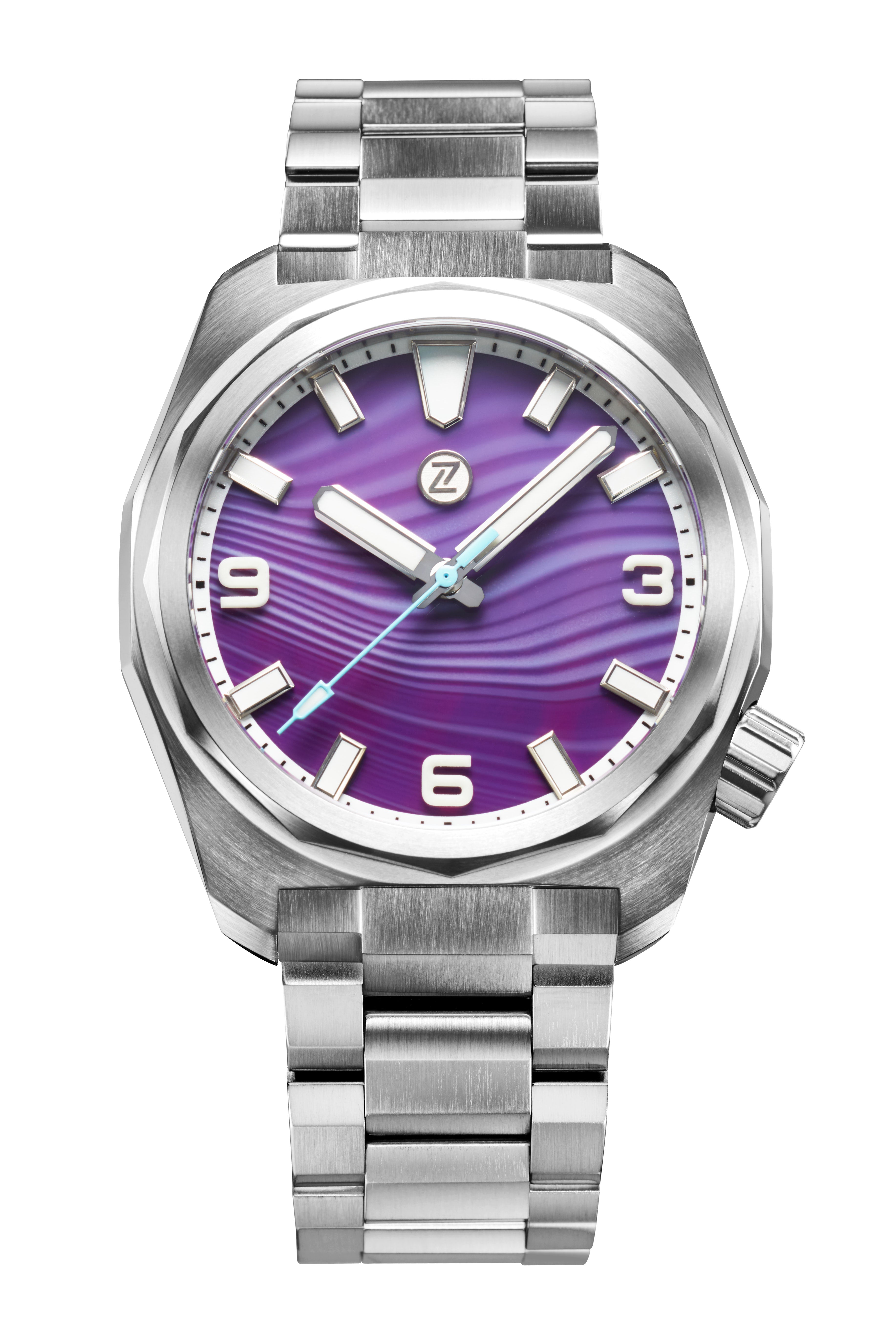 Hammerhead 43 Field 'Purple Agate' – Zelos Watches