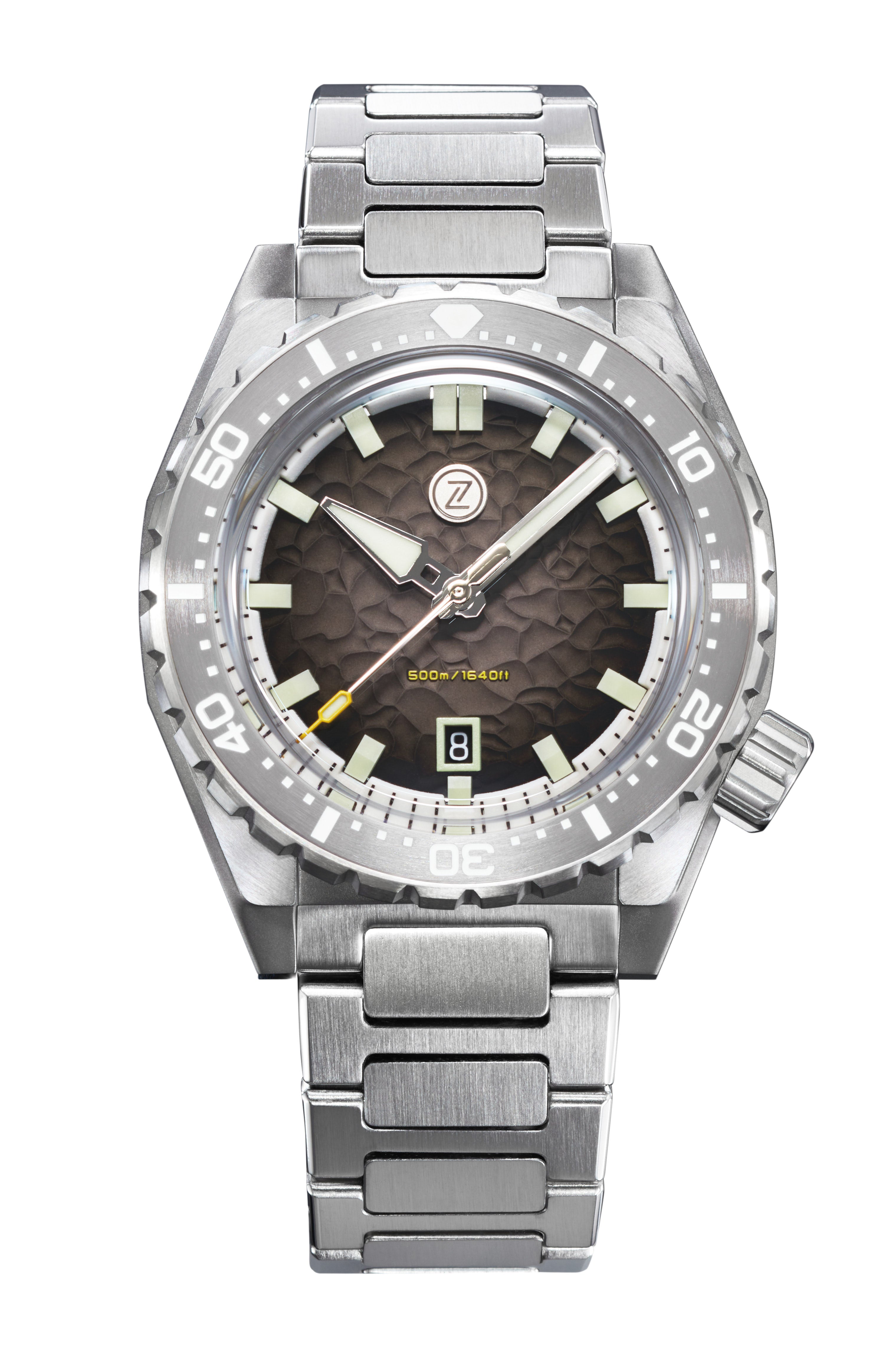 シルバー　SILVER　純銀メダル　30g Thresher 44mm 'Hammered Grey' – Zelos Watches