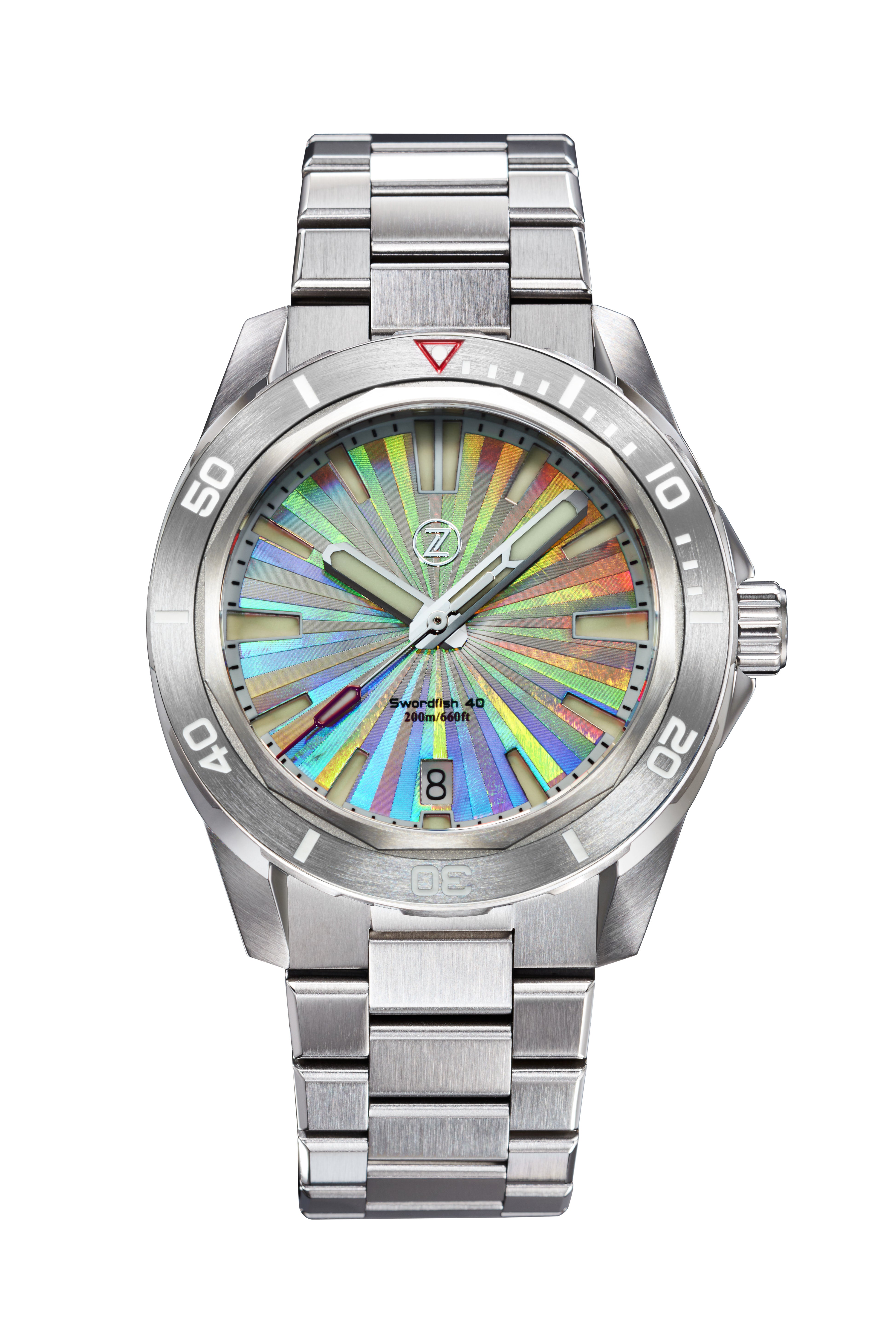 ❬未使用同様品・希少❭マイクロブランド Zelos Sordfish Holo Swordfish 40mm SS 'Holo' – Zelos Watches