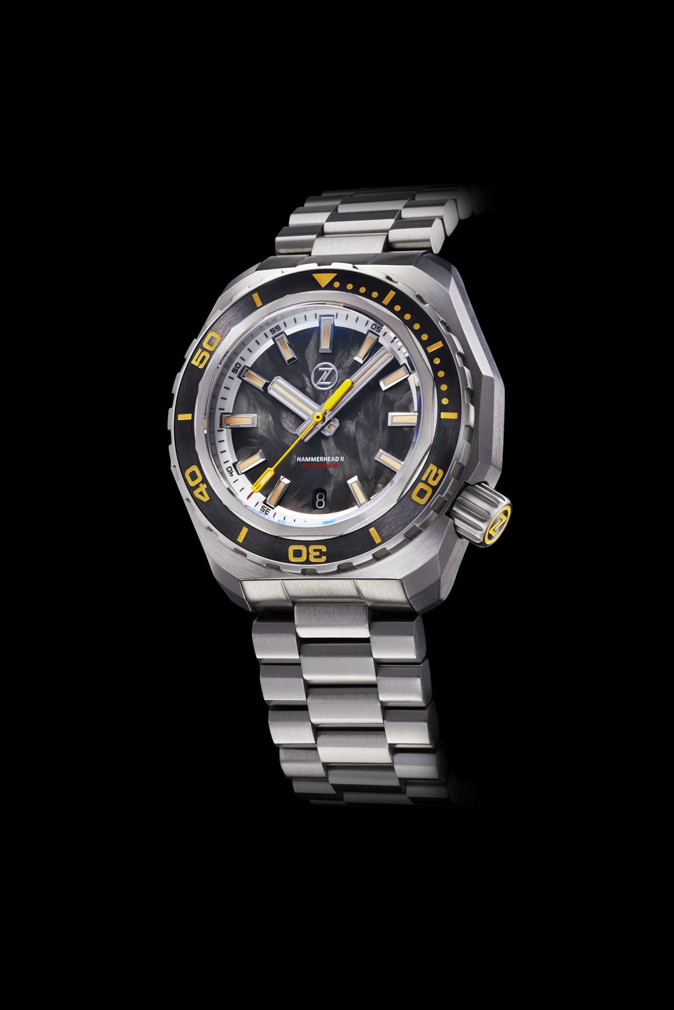 Hammerhead 2 1000m Steel 'Forged Carbon' ETA2892 – Zelos Watches