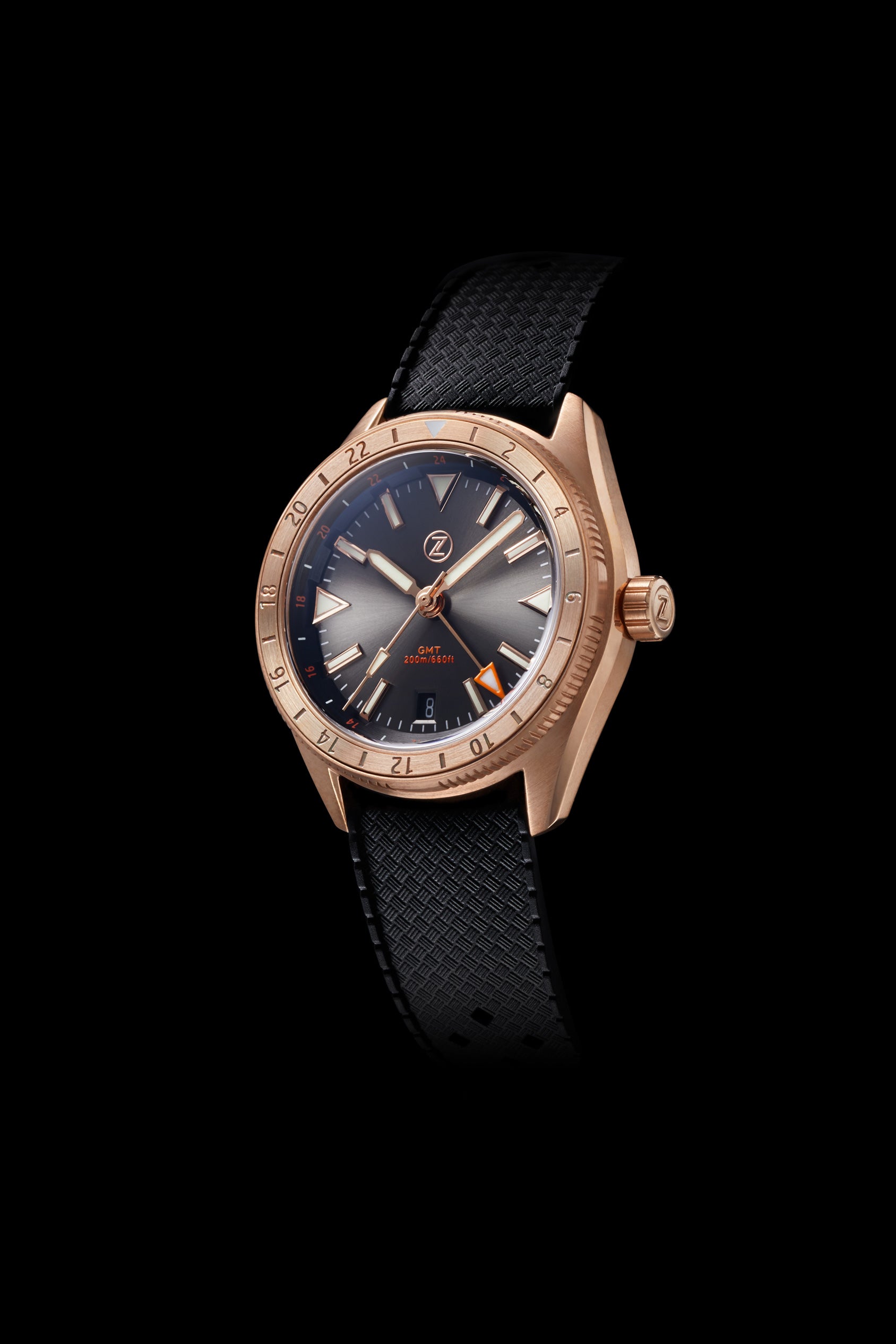 Horizons GMT 200m Bronze Slate Grey Zelos Watches