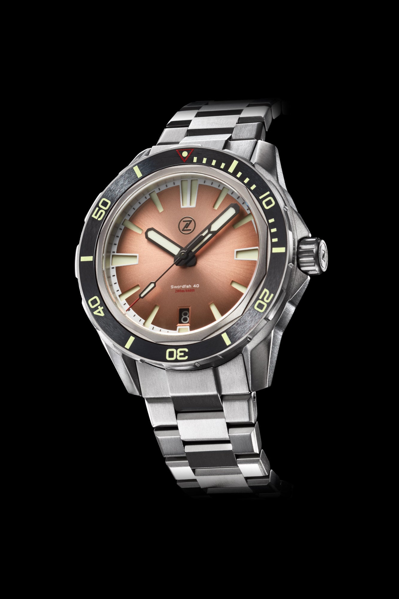 Swordfish 40mm Ti Salmon – Zelos Watches