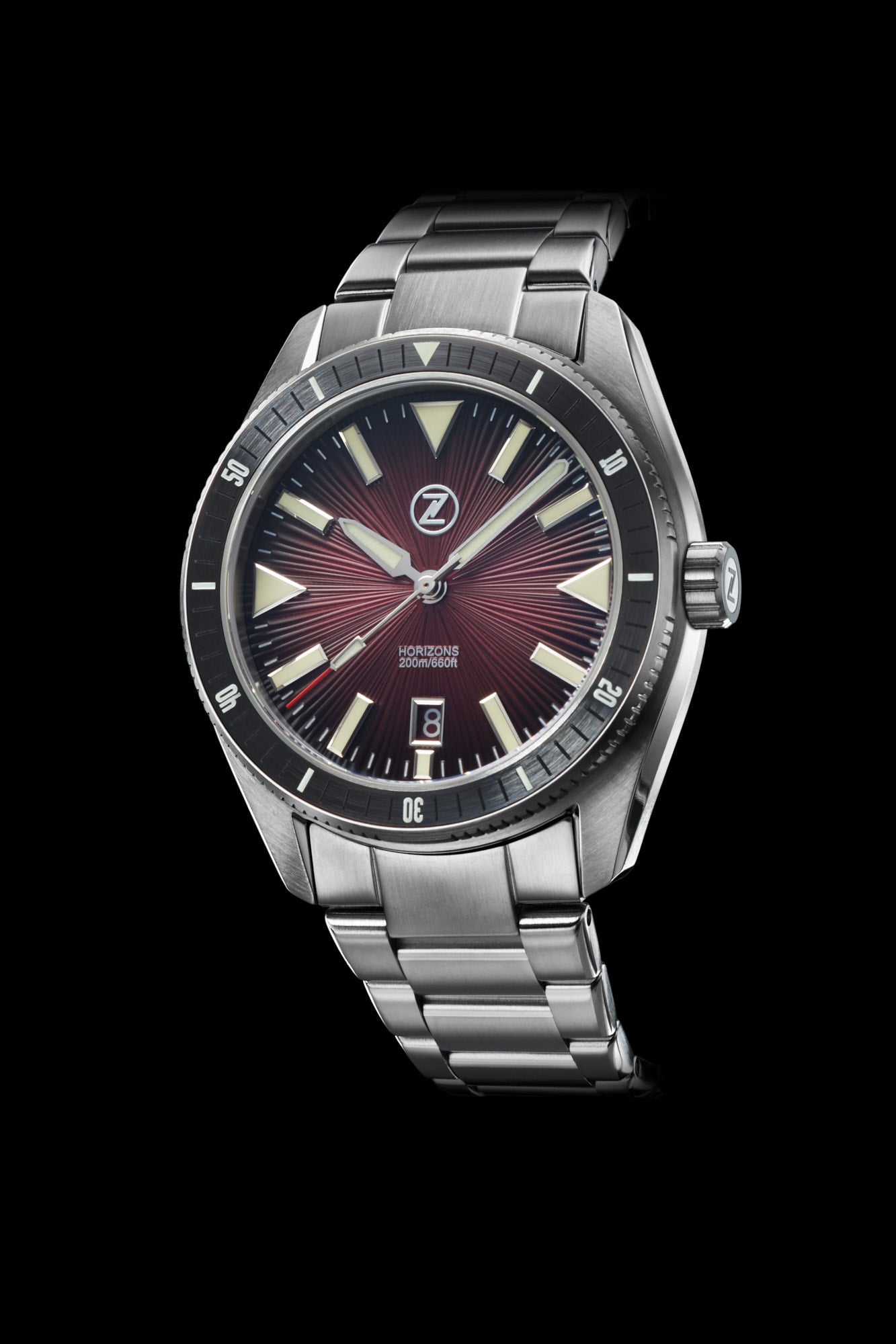 Horizons 43mm SS Burgundy – Zelos Watches