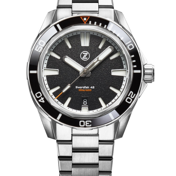 Swordfish 42mm SS 'Black Sand' – Zelos Watches