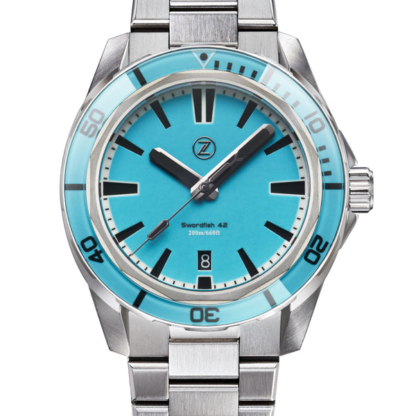 Swordfish 42mm SS 'Sky Blue' – Zelos Watches