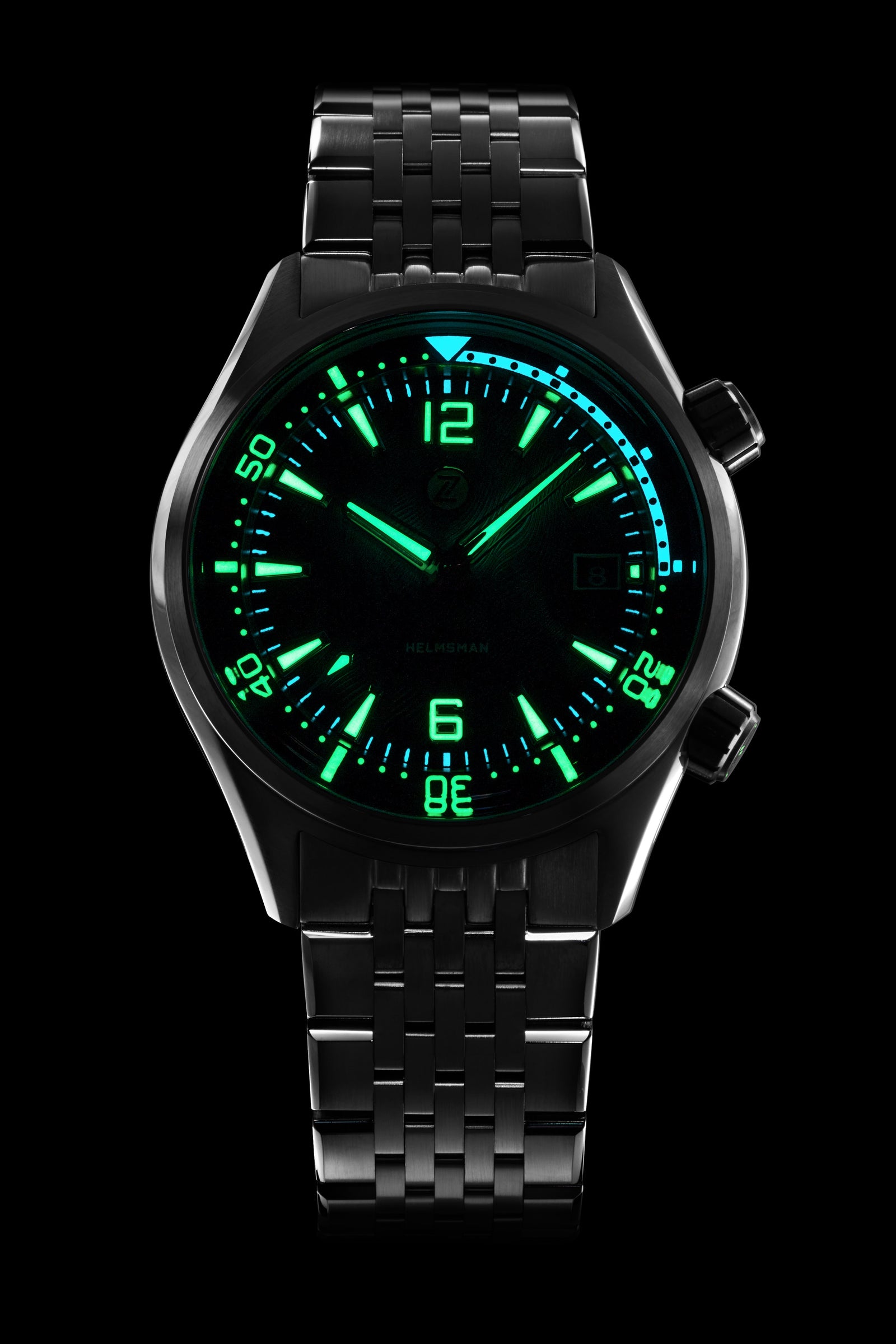 Helmsman SS 'Teal MOP' – Zelos Watches