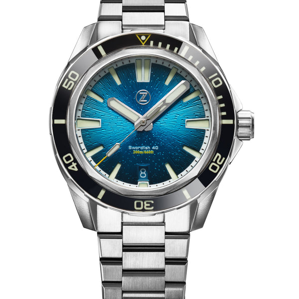 Swordfish 40mm SS 'Teal' – Zelos Watches