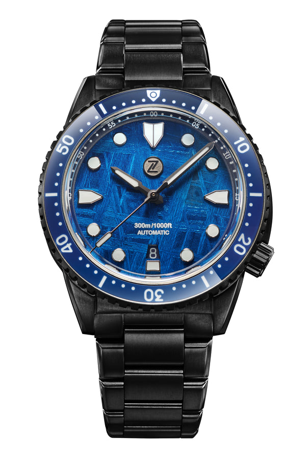 Great White 43mm DLC 'Blue Mete' – Zelos Watches