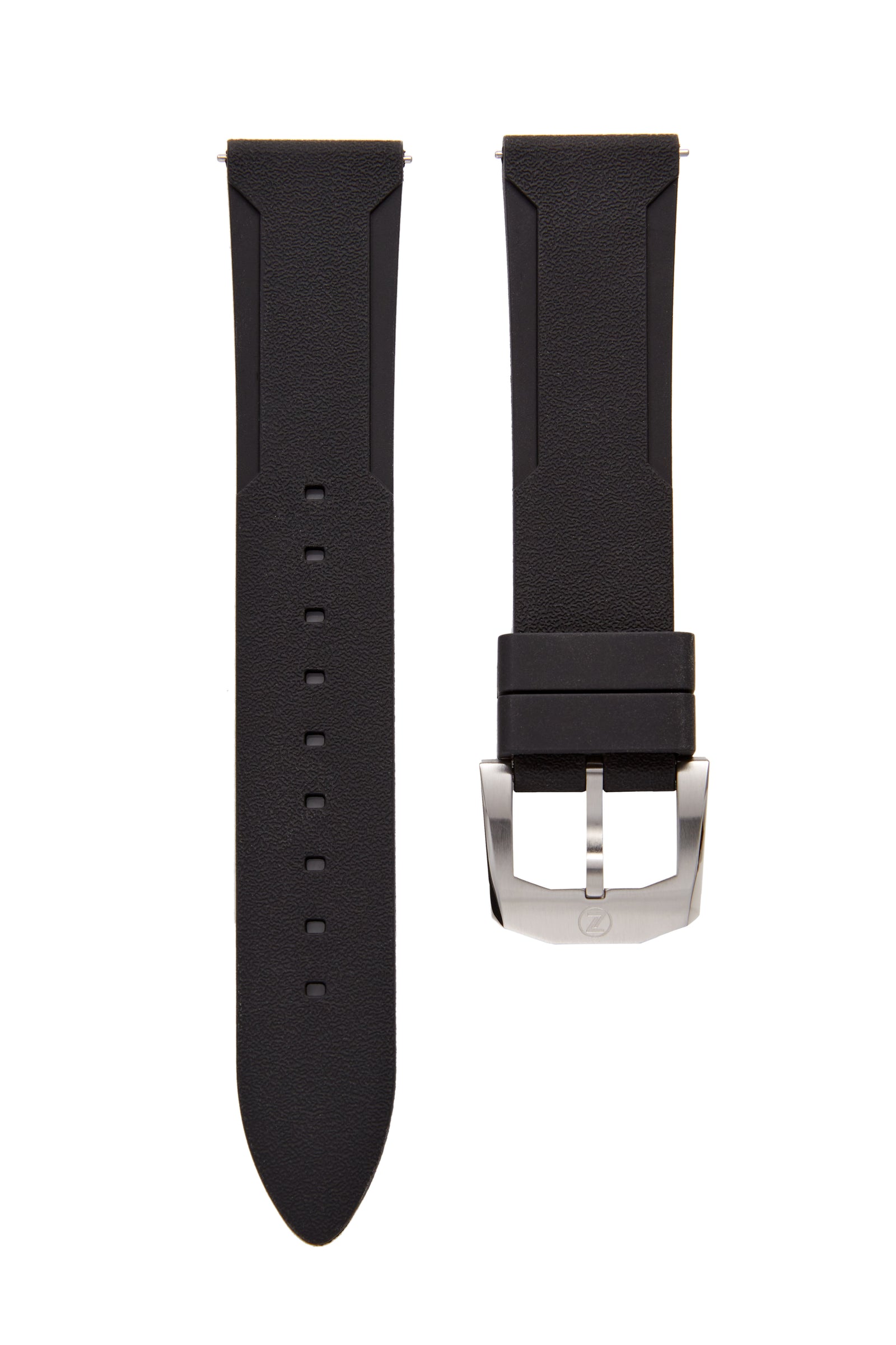 Black FKM Rubber Strap - Steel – Zelos Watches