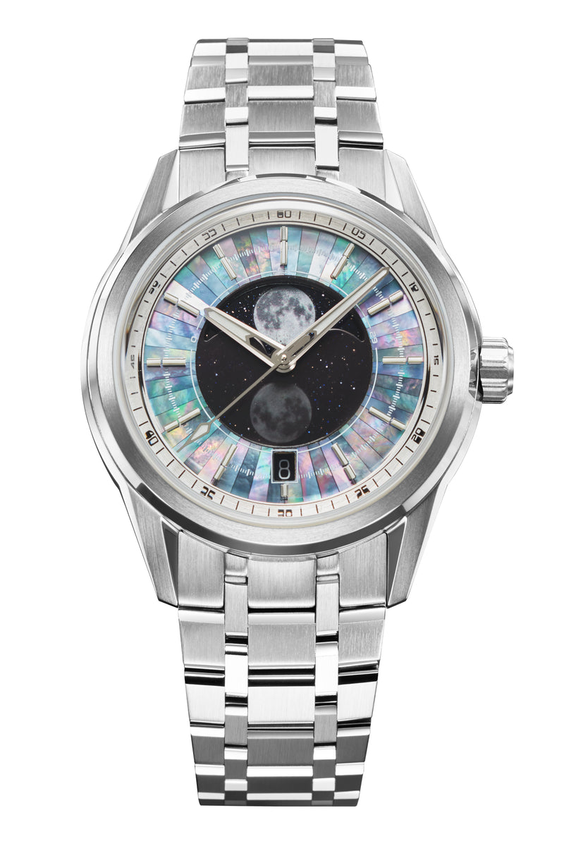 ペル Helica Moonphase Mosaic MOP – Zelos Watches