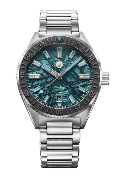 Blacktip 200m Diver SS Teal Meteorite – Zelos Watches