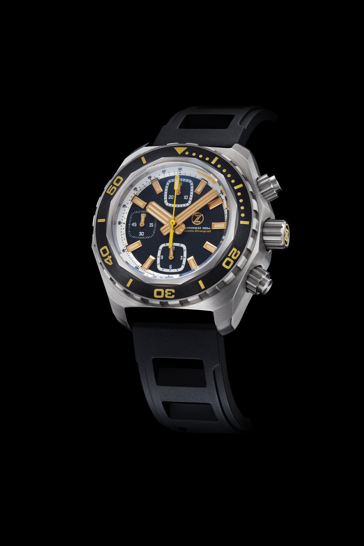 Hammerhead Chrono 1000m Diver SS Black Sand – Zelos Watches