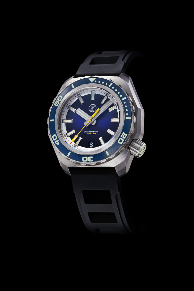 Hammerhead 2 1000m Steel 'Midnight Blue' ETA2892 – Zelos Watches