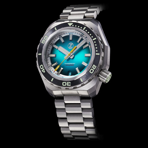 Hammerhead 2 1000m Steel Teal Seiko NH35 Zelos Watches