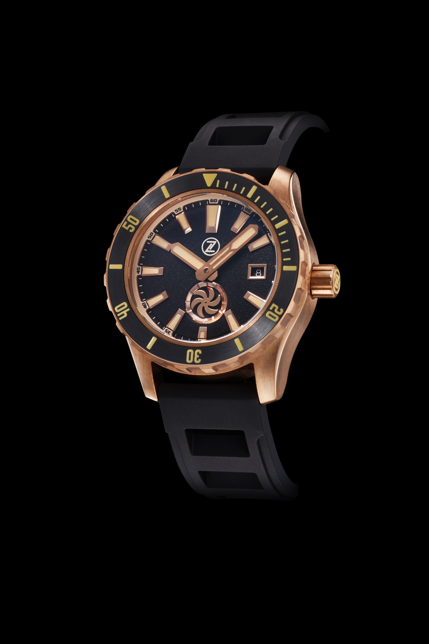 砂金 約3g 2-Bronze-Black-Turbine-Dial-