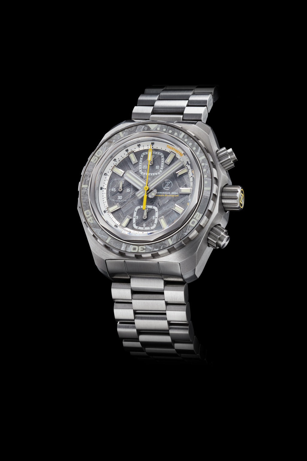 Hammerhead Chrono 1000m Diver SS Meteorite – Zelos Watches