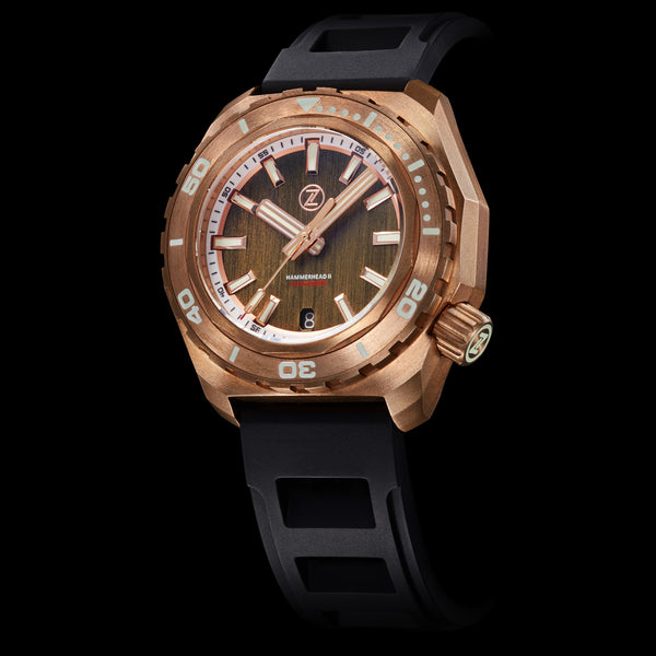 Hammerhead 1000m Bronze 'Patina' Seiko NH35 – Zelos Watches