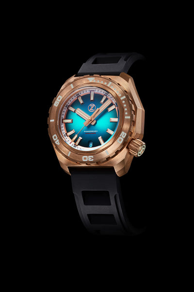 Hammerhead 2 1000m Bronze 'Teal' Seiko NH35 – Zelos Watches