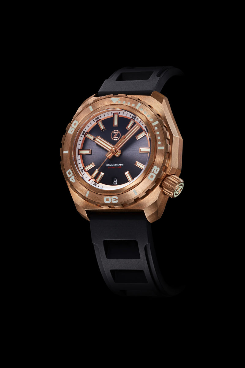 Zelos Bronze Hammerhead 1000m Diver Grey Face Hammerhead 1000m