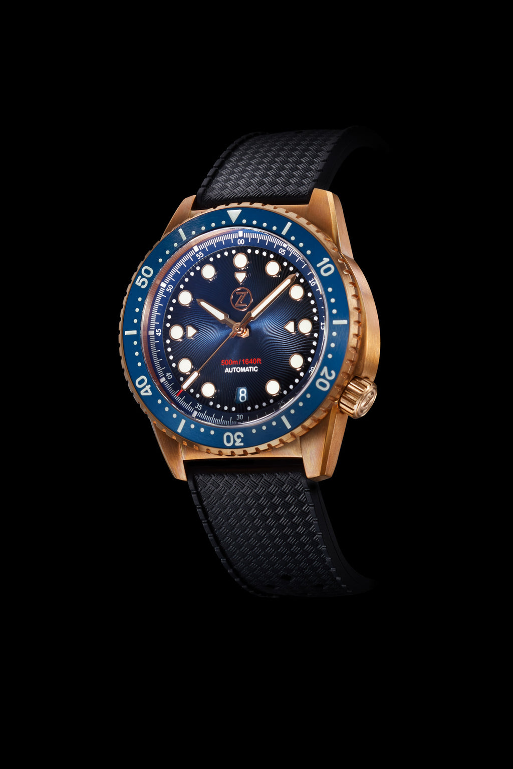Mako V2 500m Diver Bronze Midnight Blue – Zelos Watches