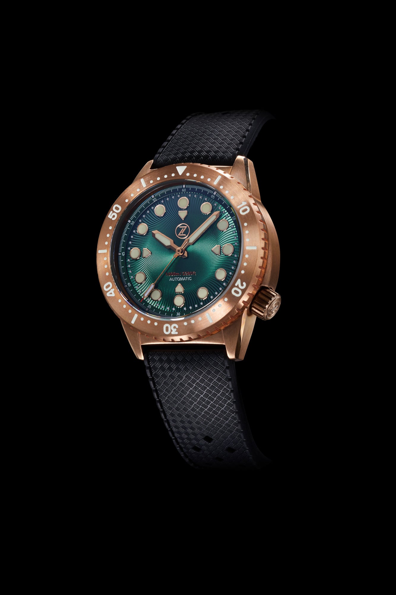 Great White 1000m Bronze Emerald Green Zelos Watches