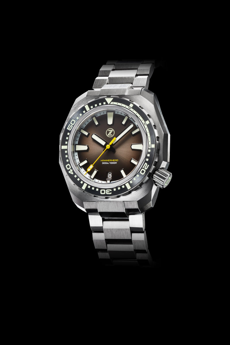 Hammerhead V3 300m Steel Vintage Black – Zelos Watches