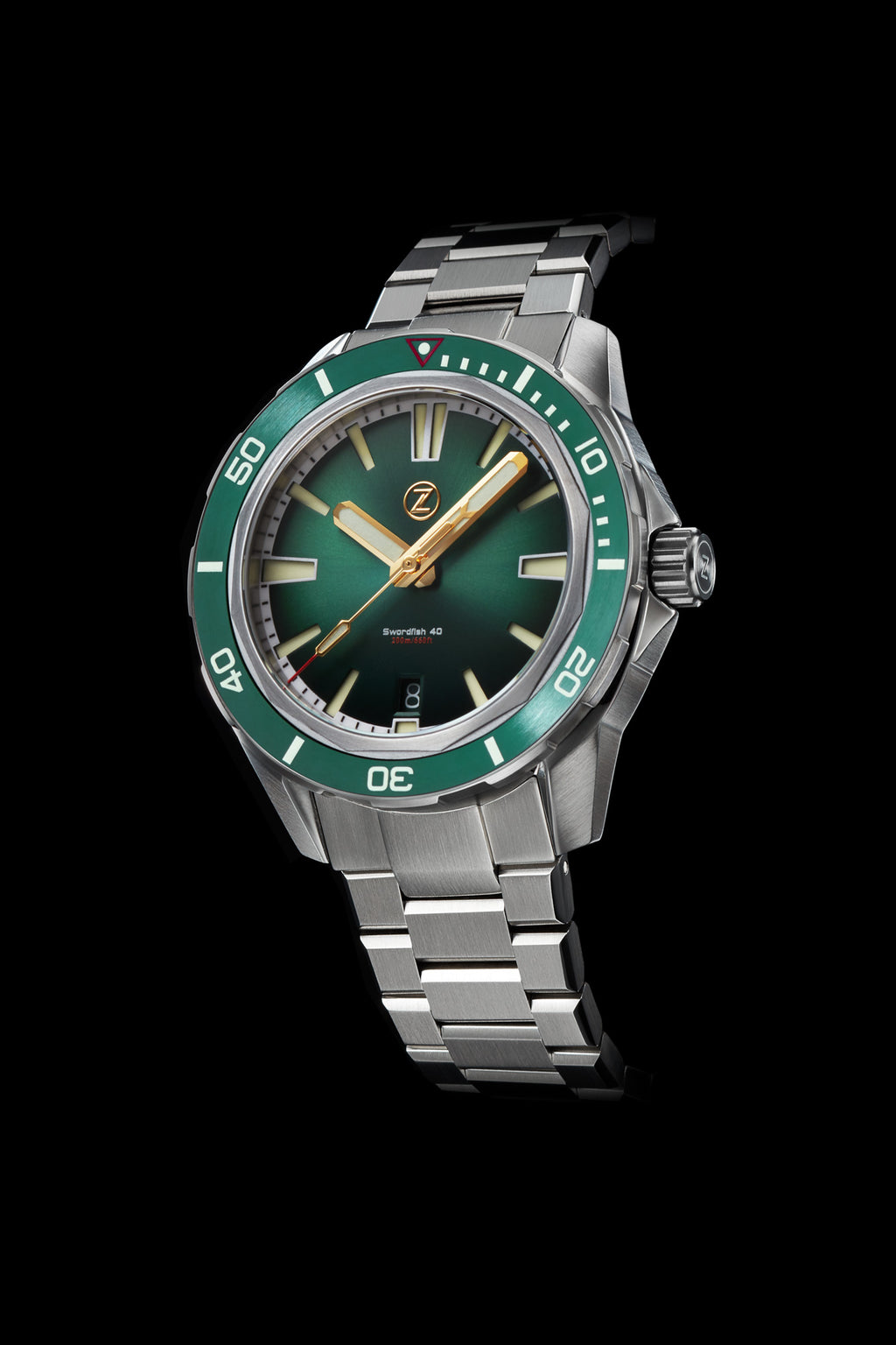 Swordfish 40mm SS Emerald Green – Zelos Watches