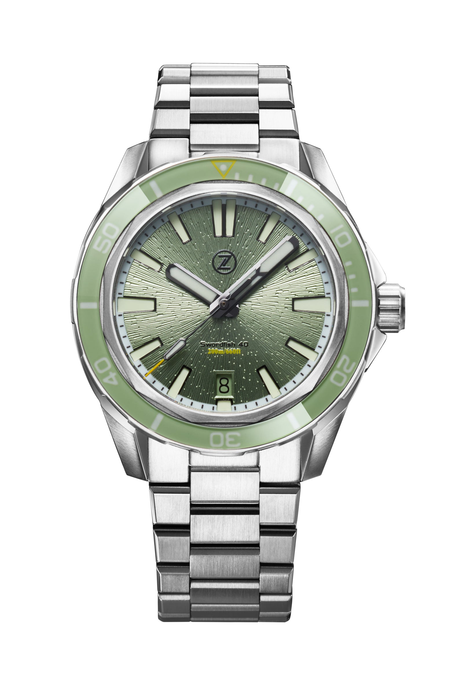 Swordfish 40mm SS 'Sage Green' – Zelos Watches