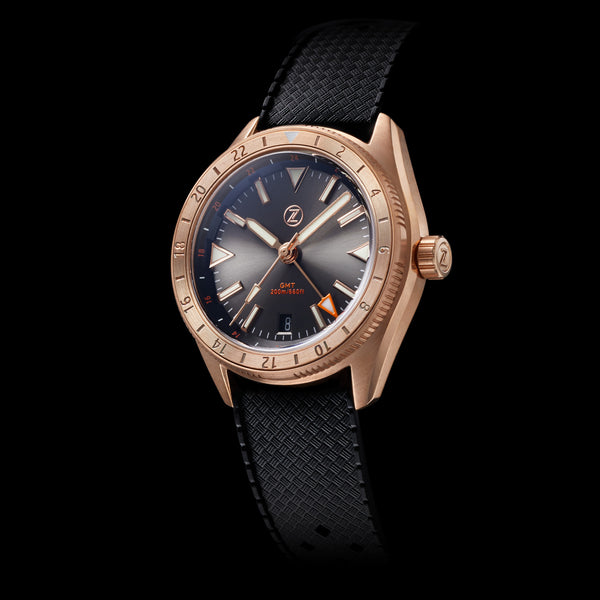 Horizons GMT 200m Bronze Slate Grey Zelos Watches