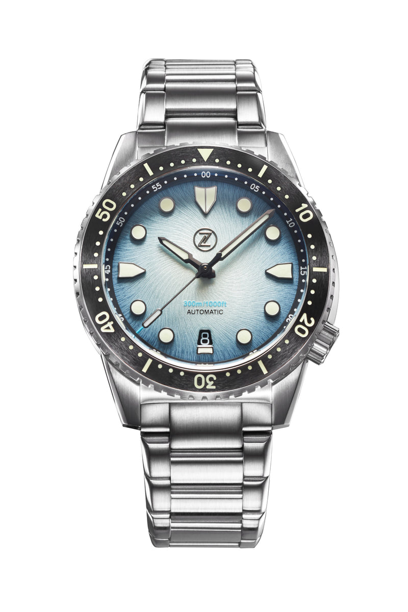 Mako 300m Diver 'Sky Blue' – Zelos Watches - Main Image