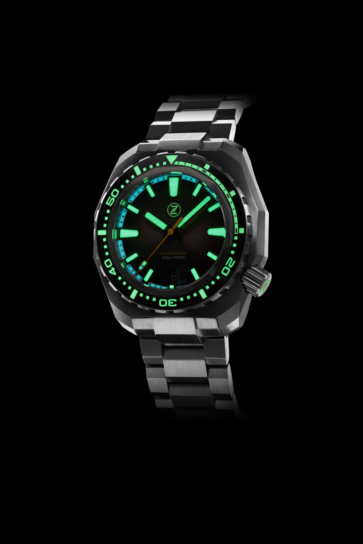 Hammerhead V3 300m Steel Teal – Zelos Watches