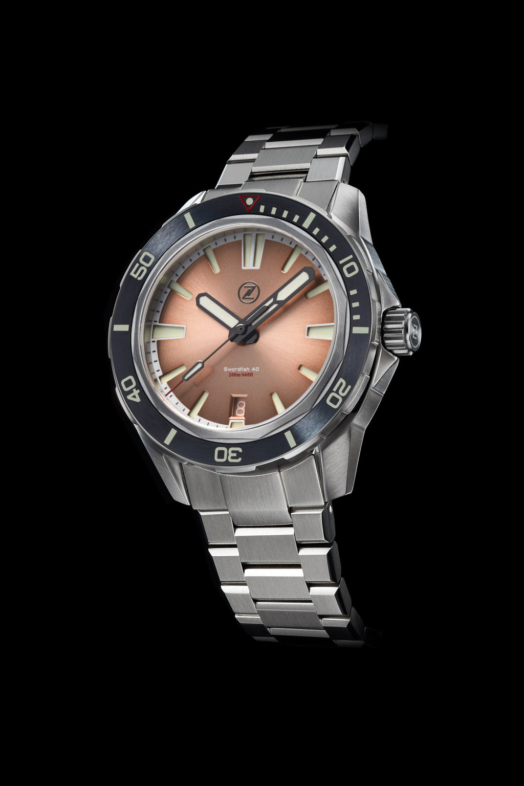 Swordfish 40mm SS Salmon – Zelos Watches