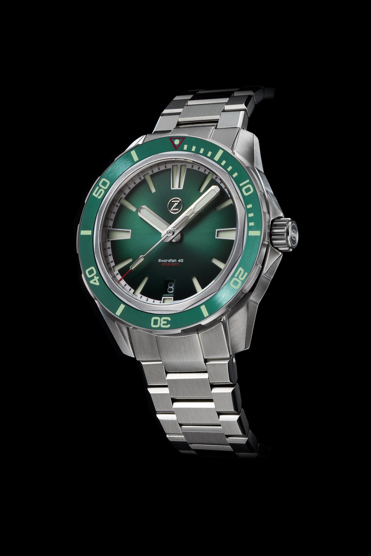 Swordfish 40mm SS Emerald Green – Zelos Watches