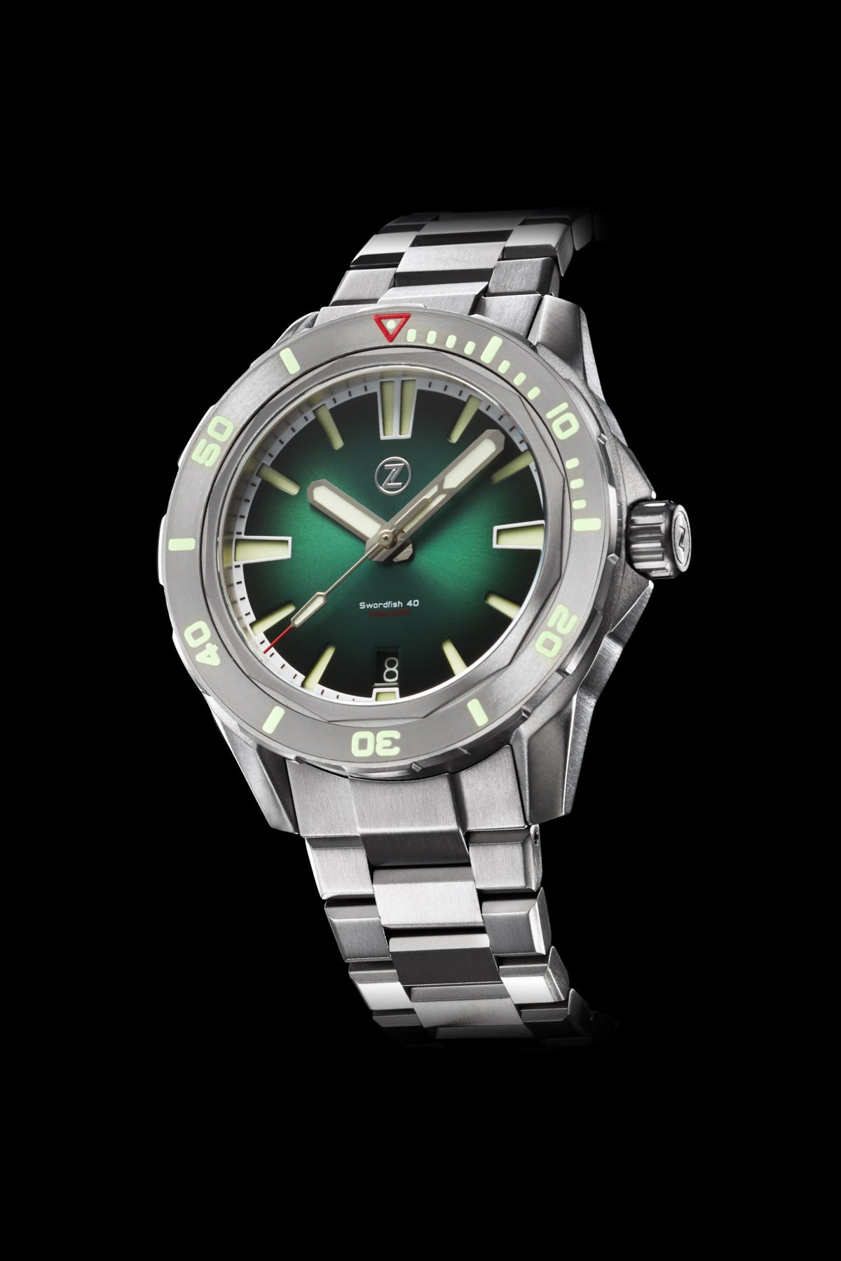 Swordfish 40mm Ti Emerald Green – Zelos Watches