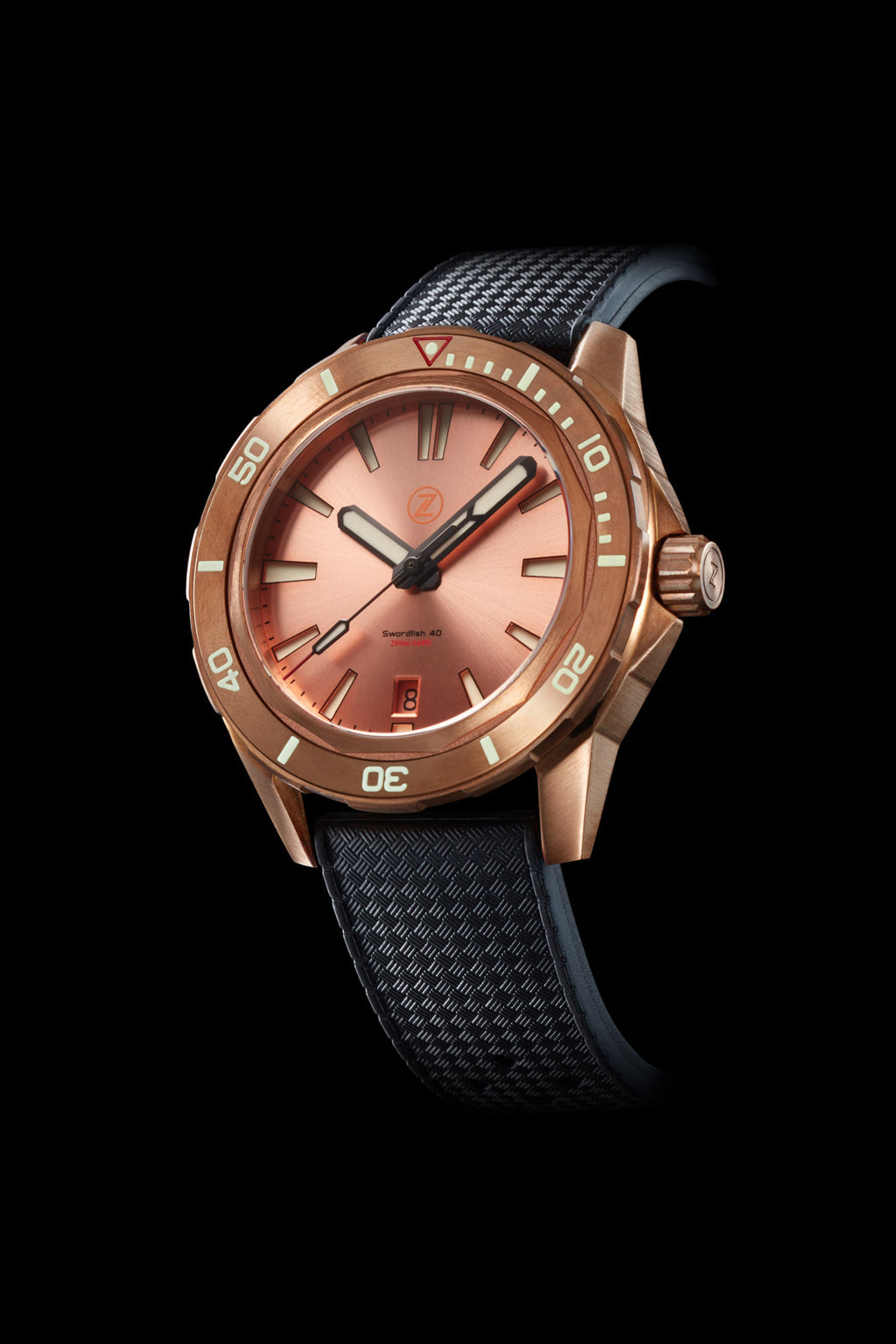 Swordfish 40mm Bronze Salmon – Zelos Watches