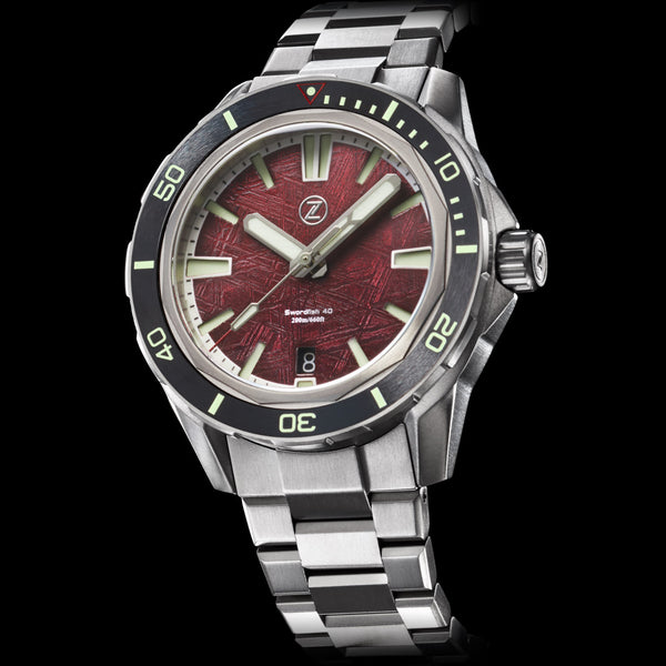 Swordfish 40mm Ti 'Blood Moon' Meteorite – Zelos Watches