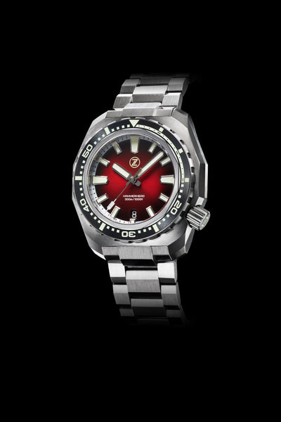 Hammerhead V3 300m Ti 'Hammered Red' – Zelos Watches