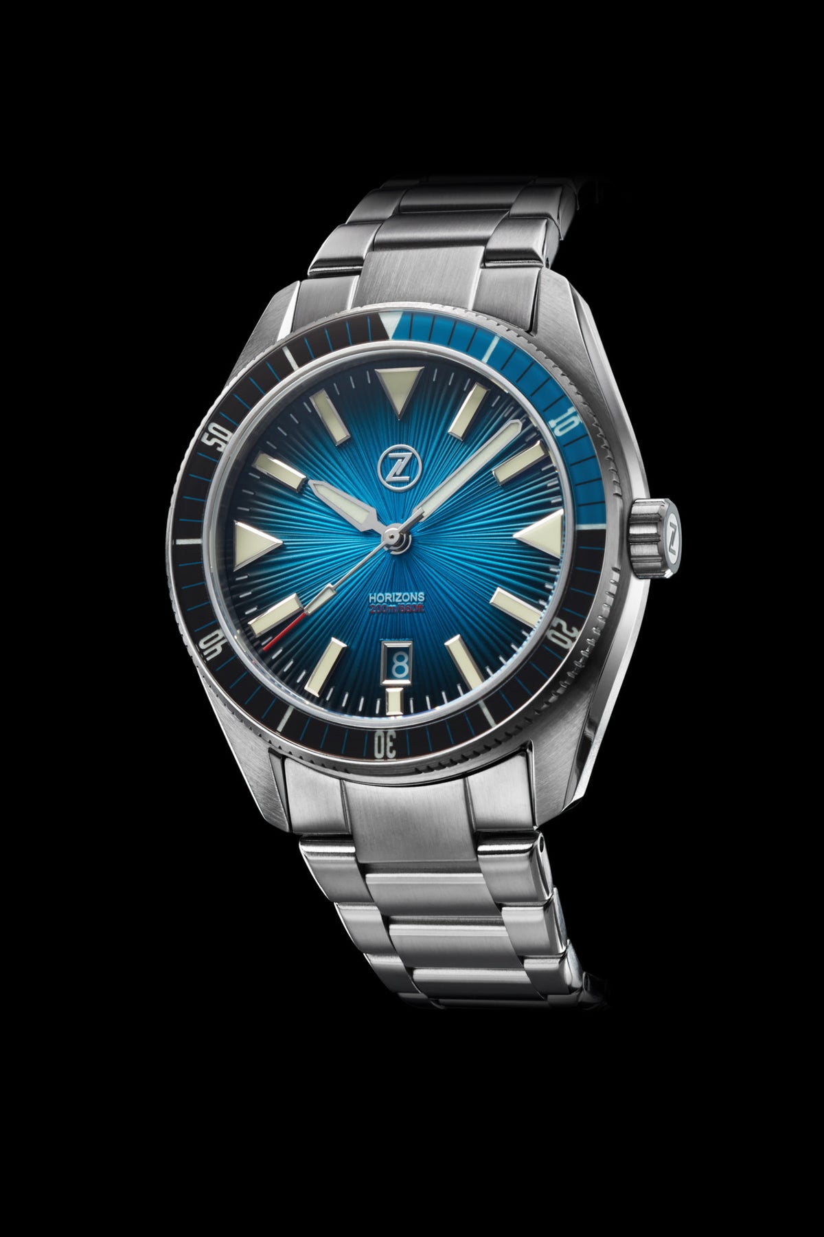 Horizons 43mm SS Teal – Zelos Watches