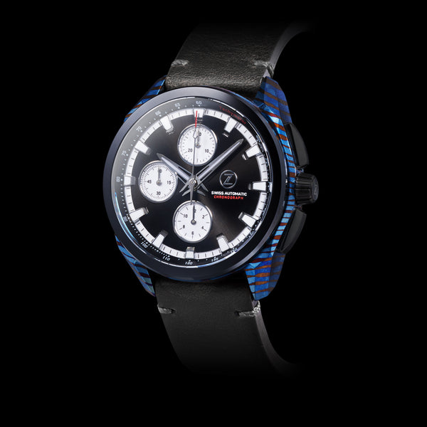 ZX-7 Titanium damascus Chronograph – Zelos Watches