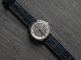 Navy Blue Crocodile Embossed Leather Strap 20mm
