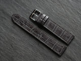 Grey Crocodile Embossed Leather Strap 20mm