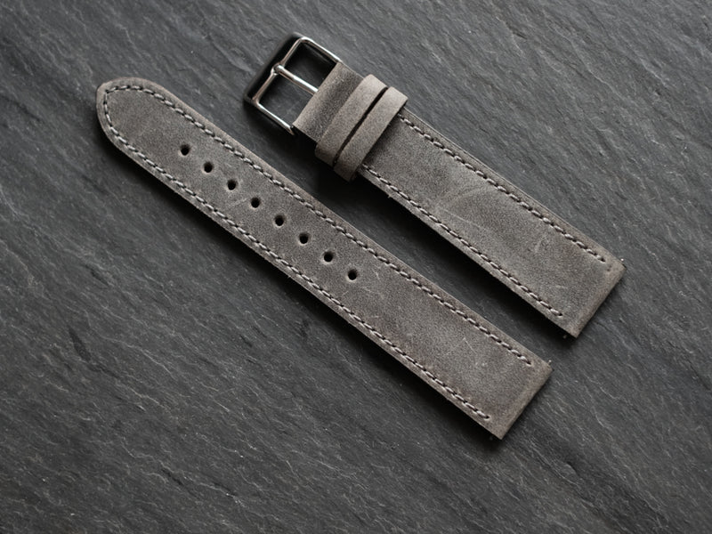 Vintage Grey Leather Strap 20mm