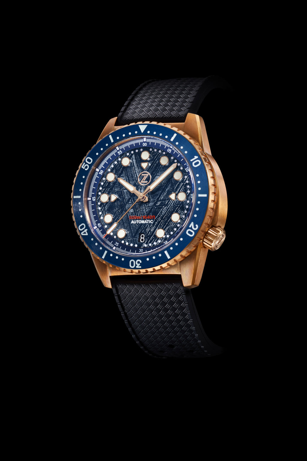 Mako V2 500m Diver Bronze Blue Meteorite Zelos Watches