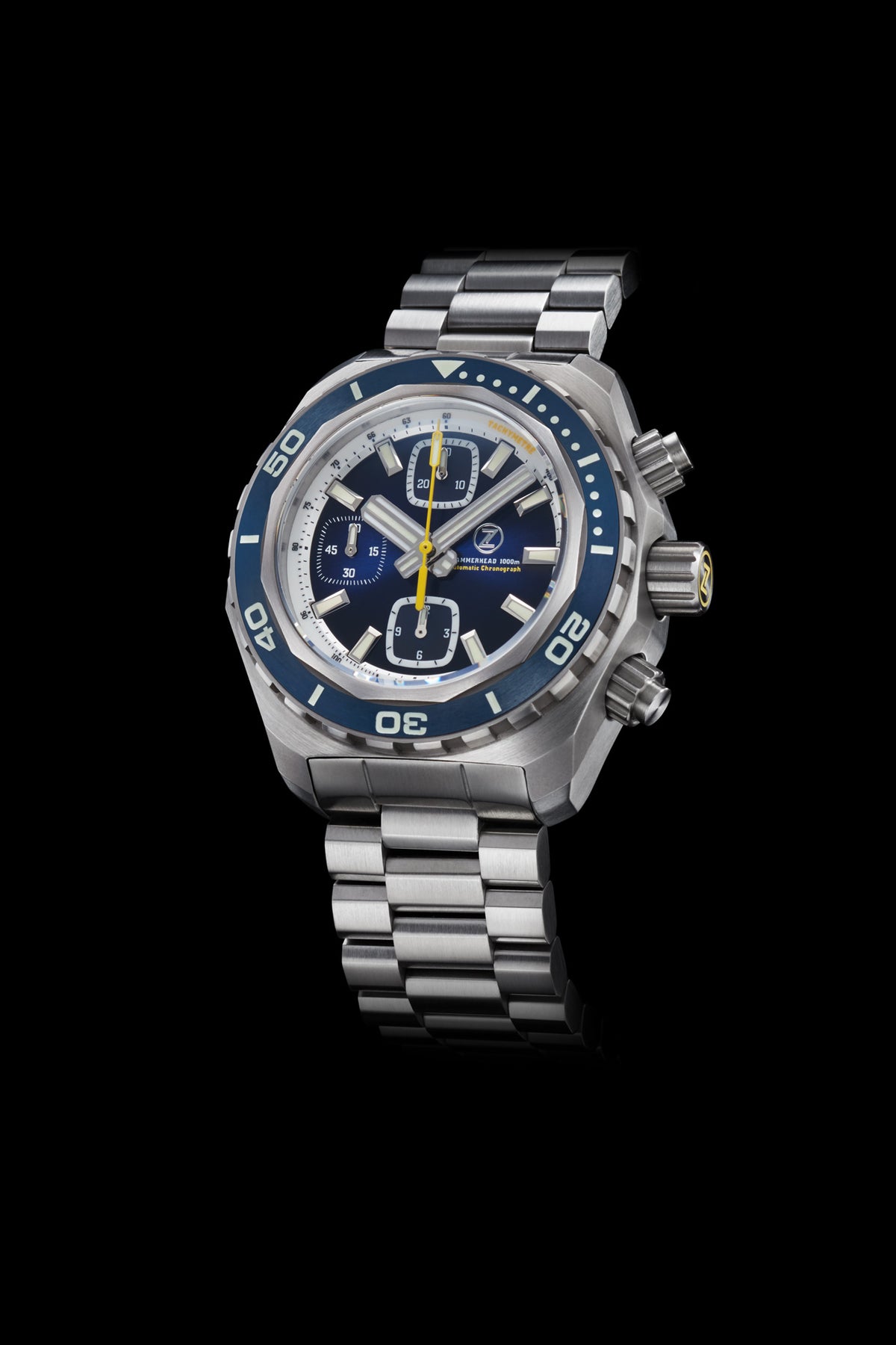 Hammerhead Chrono 1000m Diver SS Midnight Blue – Zelos Watches