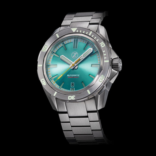 Swordfish 300m Diver ETA 2892 Aquamarine – Zelos Watches